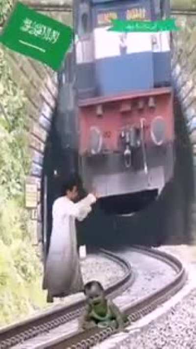 Guy saves baby