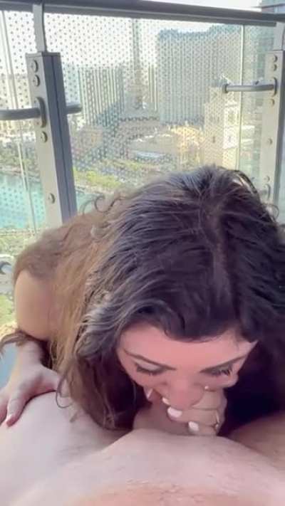 Balcony Blowjob