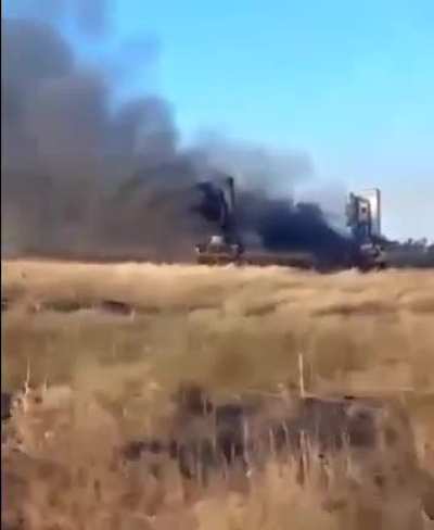 video of completely destroyed russian C-300 system somewhere near Kherson