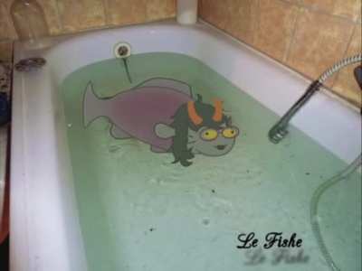 Feferi chilling in a bathtub