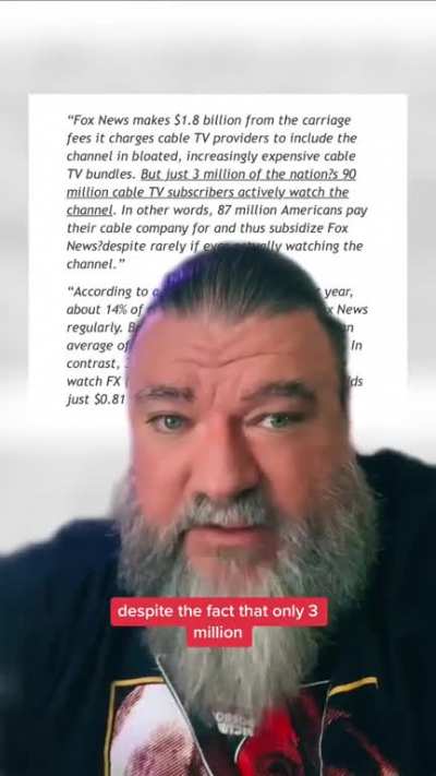You don't watch FOX News? So then... why are you paying for it?
