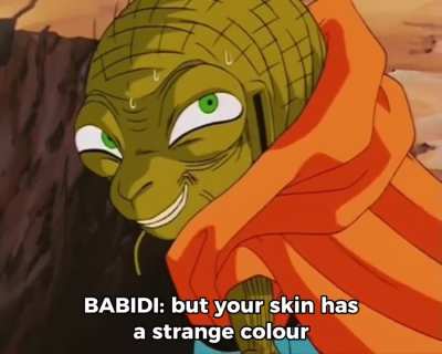 Babidi being racist against Piccolo in the spanish dub 
