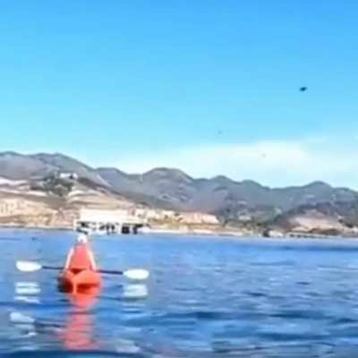 Chilling in a kayak