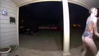 Drug crazed woman tries to break into house