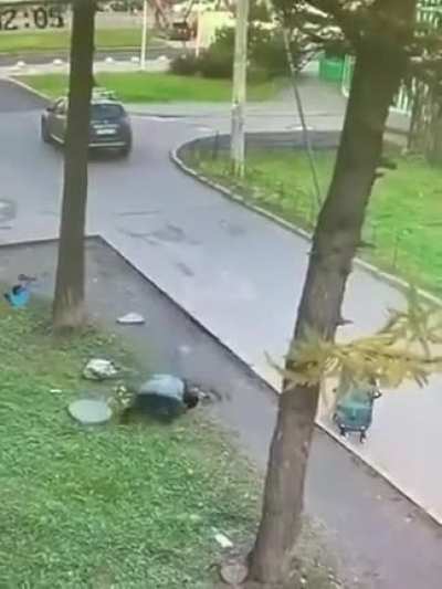 Down he goes.....