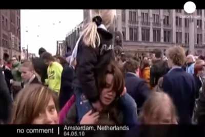 Guy screams during a moment of silence and chaos follows