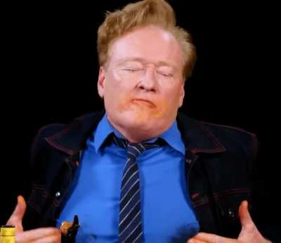 Conan on Hot Ones [gif]