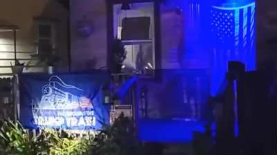 BLM threatening Trump Supporter in his house. When the Man loads his own gun in his own home, the cops came and he was arrested