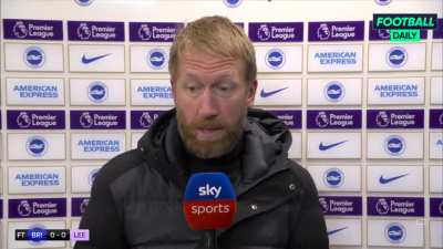 Graham Potter responds back to the Brighton fans that were booing at the Amex at full time