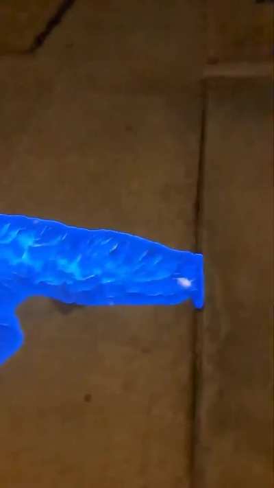 Blue flame traveling on concrete 