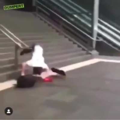 What could go wrong sliding down staircase railings
