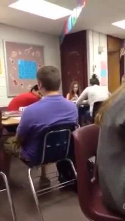 Students stood up for his classmates and the teacher cries and runs out of the room