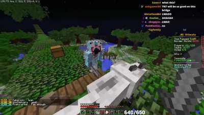 red & green minecraft streamer gets attacked by flying pig