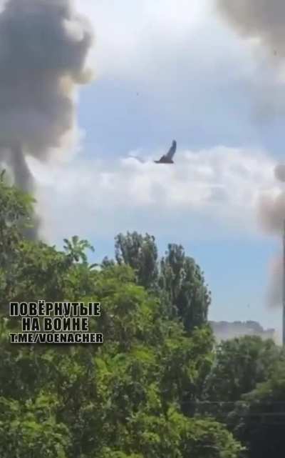 Another angle of the Russian missile attack on Kyiv today
