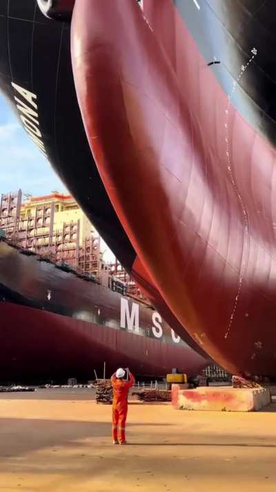 POV: standing near a gigantic ship