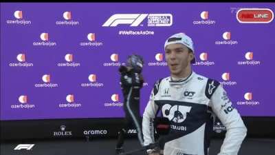 Hamilton forgets to take his shoes off magic before heading to the press pen.