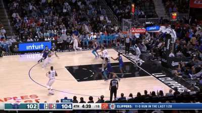 [Highlight] Terance Mann attacks the paint and elevates for a Mann's jam