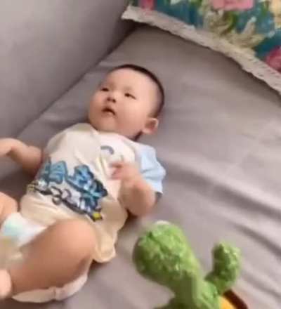 (Sound on!) Toy cactus mimics baby