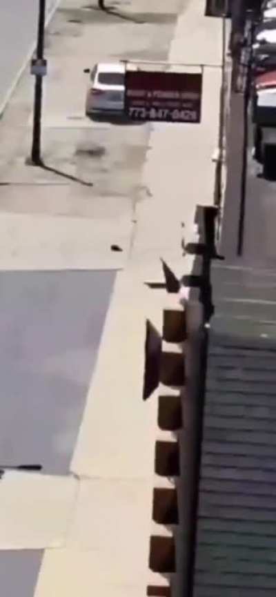 Dude throwing rocks gets what he deserves.