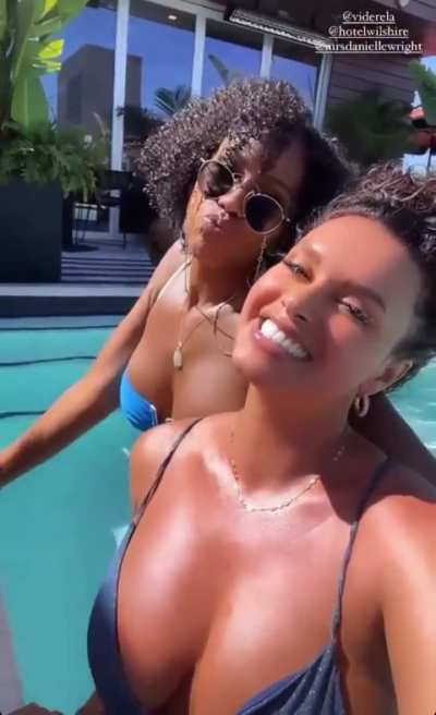 Joy with her friend