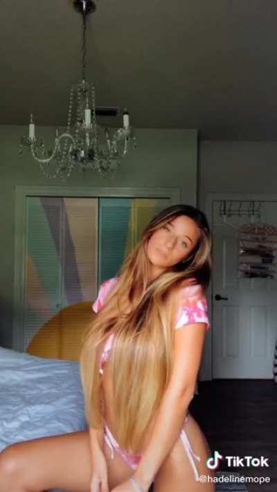 My jaw dropped so much she might be able to fit one her tits in there