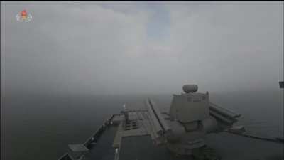 Launch of five cruise missiles by the North Korean destroyer 