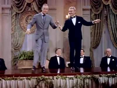 Bob Hope and James Cagney in a tabletop dance-off (from the 1955 film 
