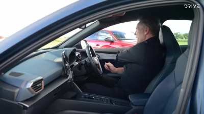 Cool one take through a car then driving with it at speed