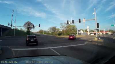 Driver takes exit ramp WAY too fast