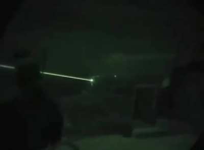 IR Laser used to designate targets for helo strafing in Mosul, Iraq, 2004