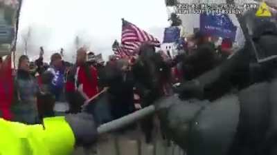 Footage from Jan 6 of the MAGA terrorists getting through a barrier so of anyone says 