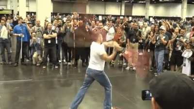Ray Park, the guy who played Darth Maul, showing off the moves he learned for his role