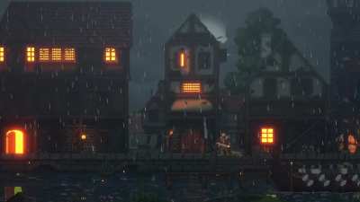 Port in the rain