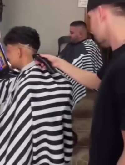 the barber with the mask gonna rob the bro after a win