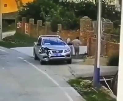 Imagine just sitting in your truck minding your own business…