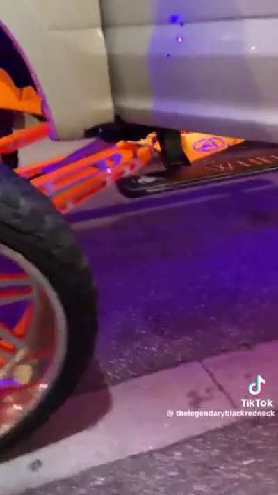 Driver expresses his opinion on his big white powerful car