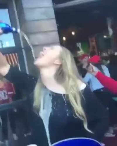 Just having a drink....