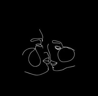 line art kisses