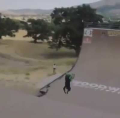 thank God he wore a helmet...