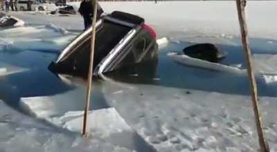 Using a frozen lake as a parkinglot