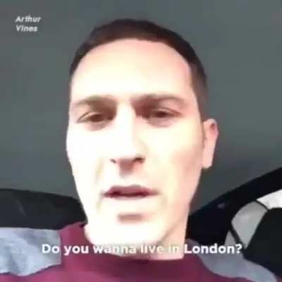 A man expresses his anger with England's traffic...