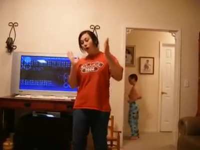 Smack that- ORIGINAL! (Little brother video bombs sister)