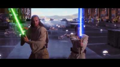 I like to re-edit movie scenes to make them funnier. Here is Darth Maul about to fight Obi-Wan And Qui-Gon Jin.