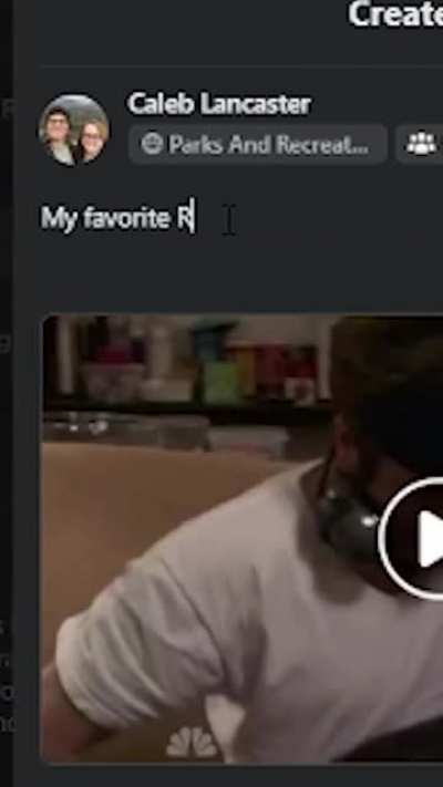 Posting a fake scene from Parks and Rec into a Facebook fan group