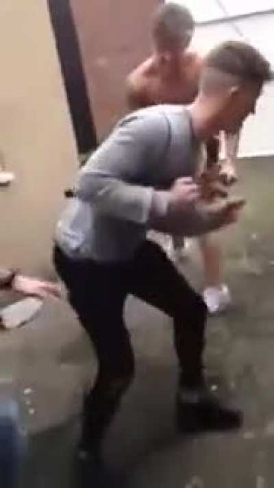 Trying to break a chair with your back.