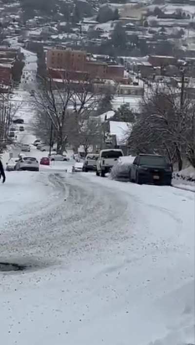 WCGW not using emergency brake on icy hill