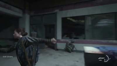Ellie can catch ammo in the air if you press 🔼 quickly