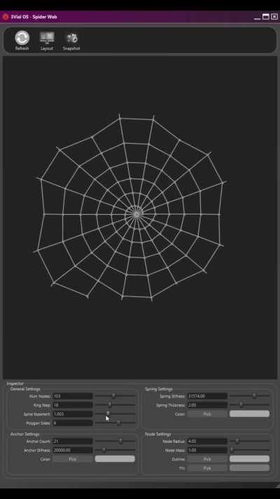 Procedural Spider Web (Spring Simulation) in my engine [3Vial OS]