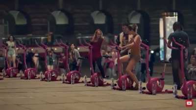 An ad that features women riding on bicycles, I cut it off as it becomes clear they are powering what seems to be an LED light, energy powered male stripper. If you have seen the ad before it’s your job to try and deceive people to stop them from guessing