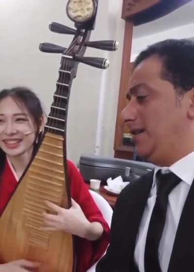 When cultures meet: An Egyptian singer performs a classical Arabic poem alongside a Chinese Pipa player